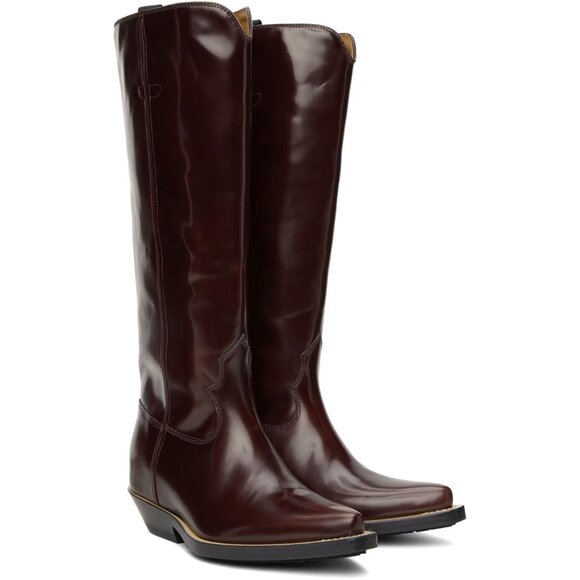 CHLOÉ Burgundy Nellie Boots Size: 38 - Picture 1 of 9